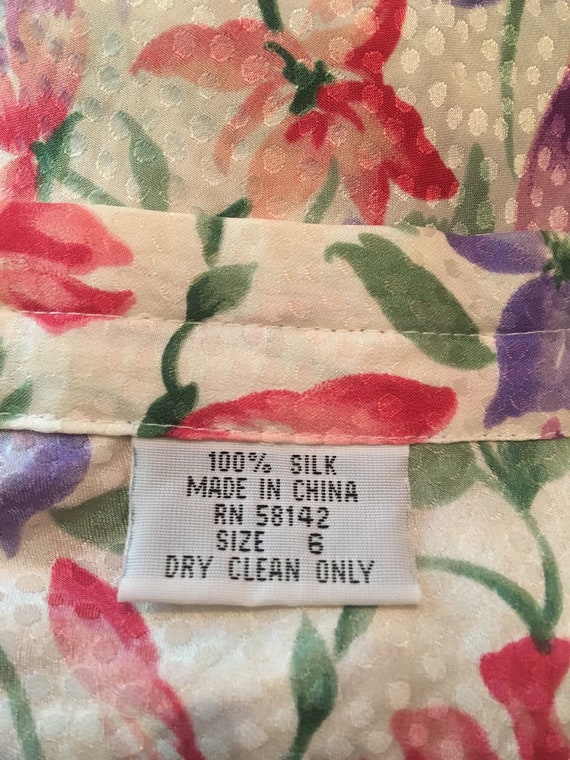Light & Pretty 1970s Silk Floral A-Line Skirt/Vin… - image 4