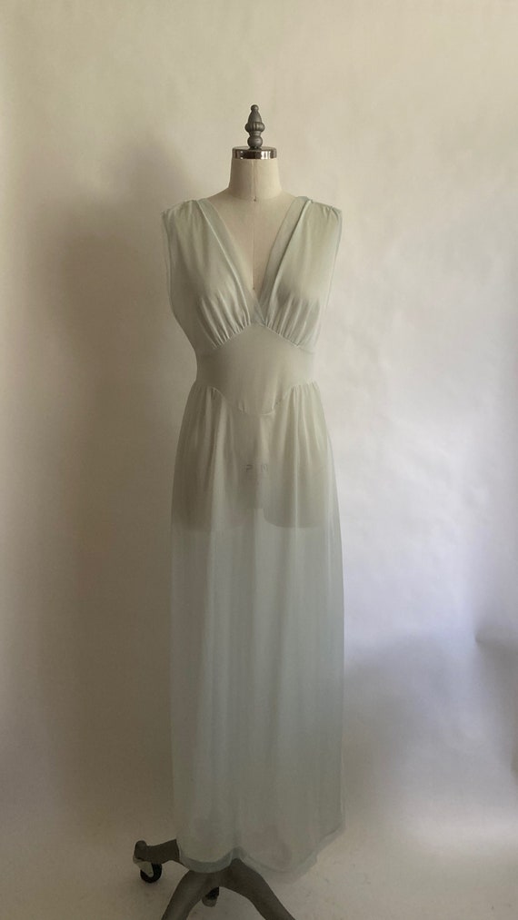 Ethereal 1960s Sheer Pale Blue Nylon and Tulle Lin