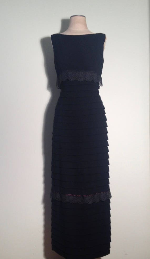 black empire waist gown