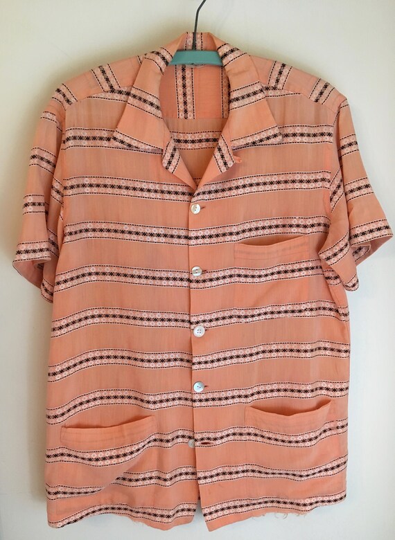 Rare 1940's Mens Jantzen Rayon Short Sleeve Button