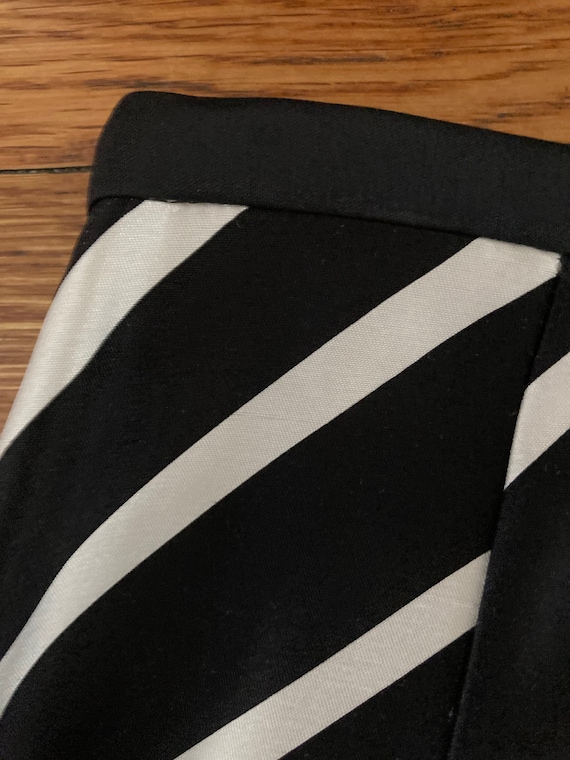 Vintage Kay Unger Black & White Silk Chevron Maxi… - image 9