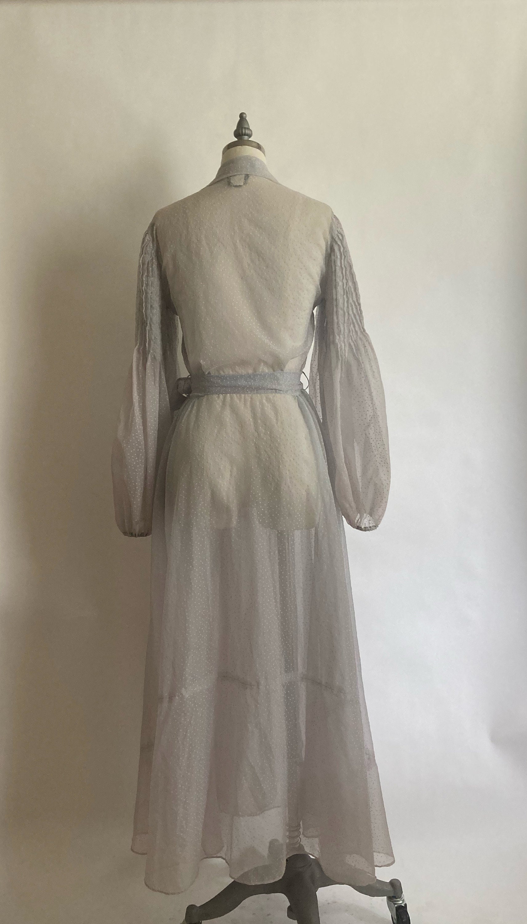 1940s/40s Flobert Pale Blue Sheer Swiss Dot Dressing Gown/robe | Etsy