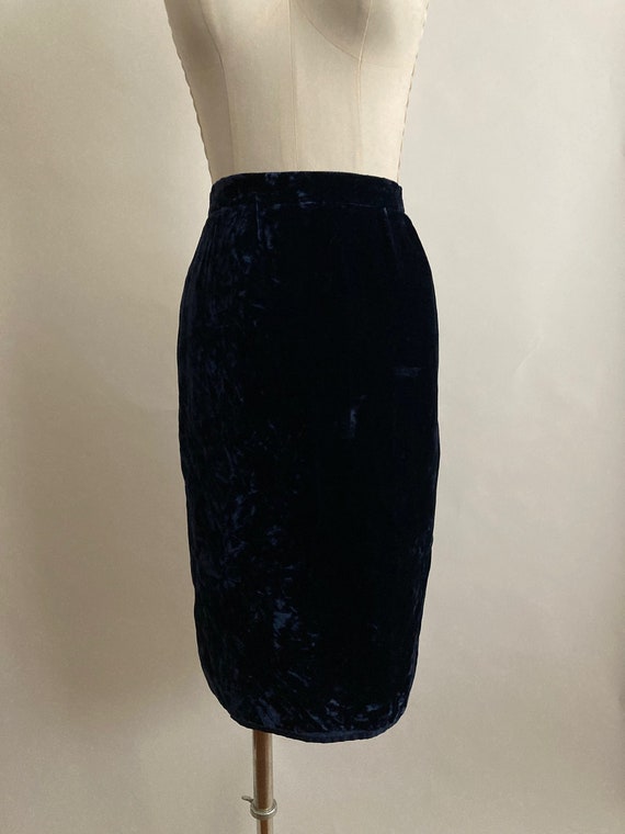 Vintage 80s Lanz Originals Deep Blue Crushed Velv… - image 7