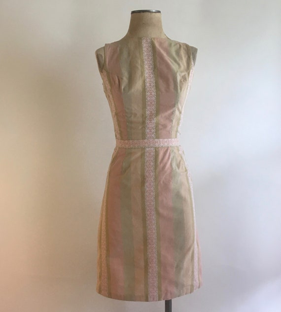 Late 1950s/50s Pastel Pink & Green Cotton 2 Piece… - image 2