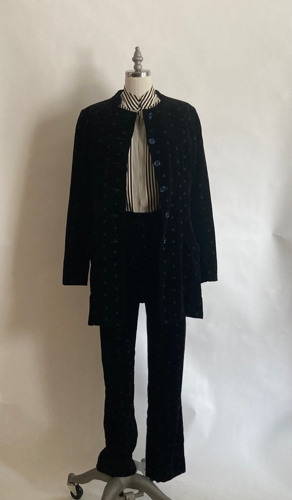 1970s Yves Saint Laurent Russian Collection Black 