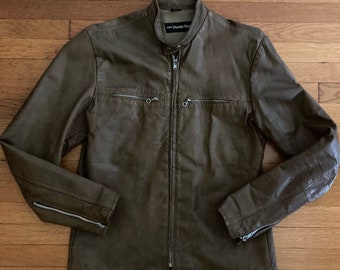1970s Harley Davidson AMF Brown Cafe Racer Leather Jacket RW