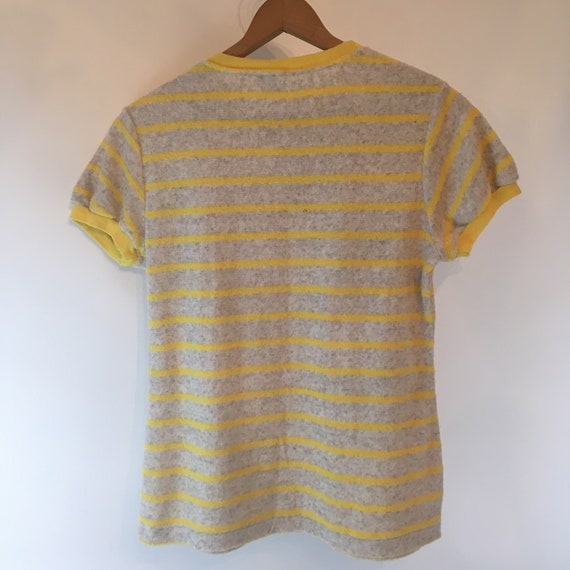 Rare Mens 60's Catalina Yellow/Grey Striped Cotto… - image 2