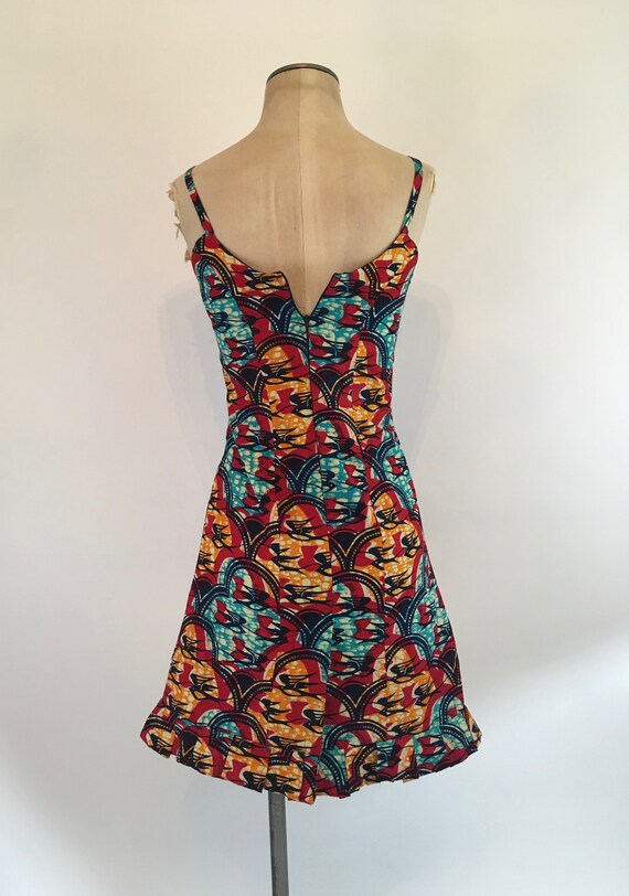 Vintage Batik Sundress/Vintage Cotton Sundress wi… - image 4