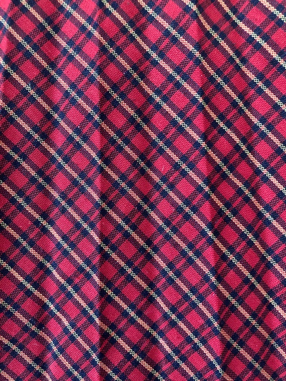 1970s Red Plaid Circle Skirt with Light Permanent… - image 6