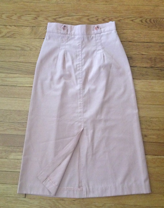 1970s Pretty Pale Pink Pencil Skirt /24"waist - image 3