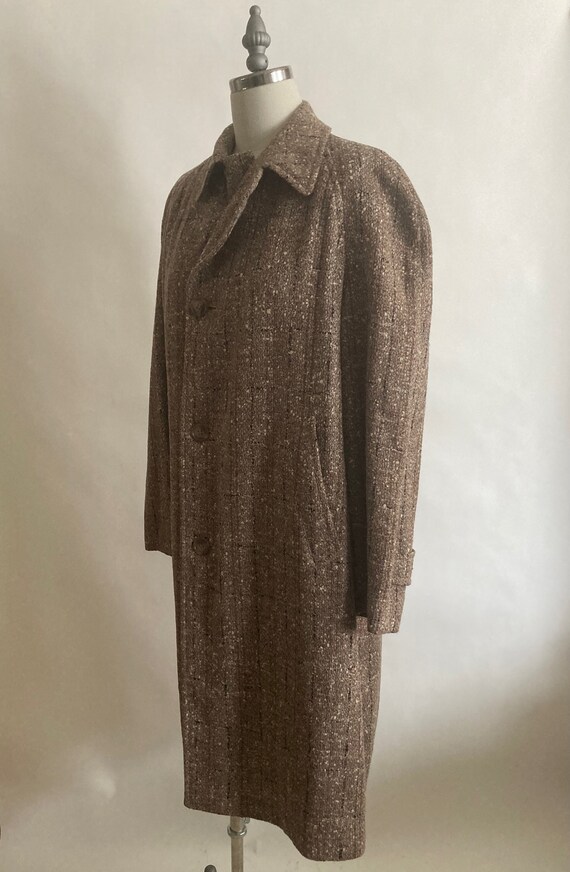 1940's Brown Flecked Wool Tweed Coat/ Small Mens/… - image 3