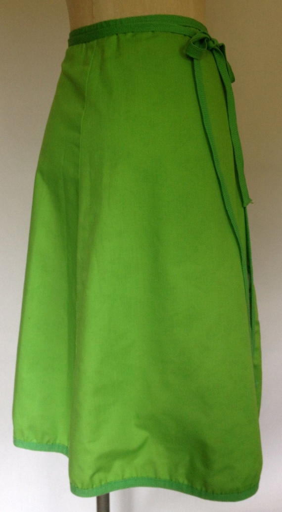 1970's  Reversible Cotton A-Line Wrap Skirt / Harl