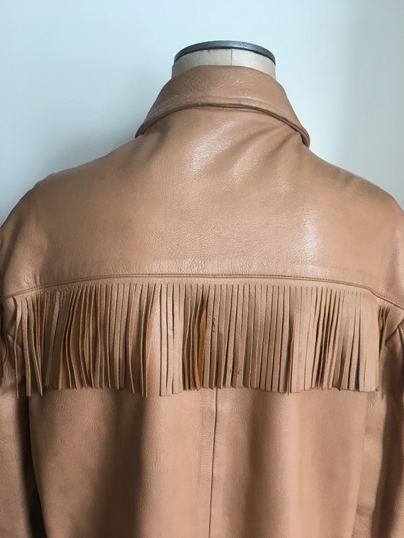 50s Deerskin Leather Fringe Utility Jacket/Bucksk… - image 8