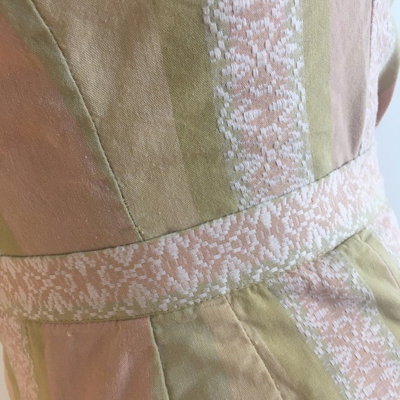 Late 1950s/50s Pastel Pink & Green Cotton 2 Piece… - image 6