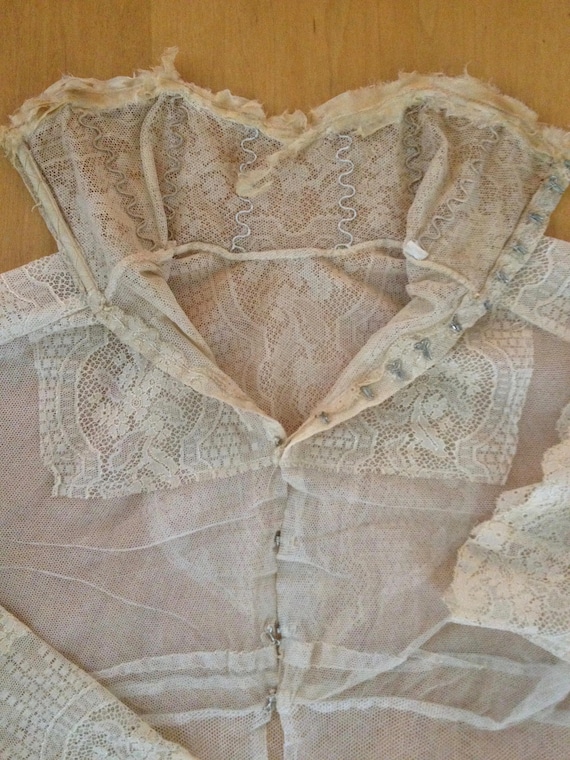 1890's Victorian Young Girls' Cream Cotton Lace T… - image 5