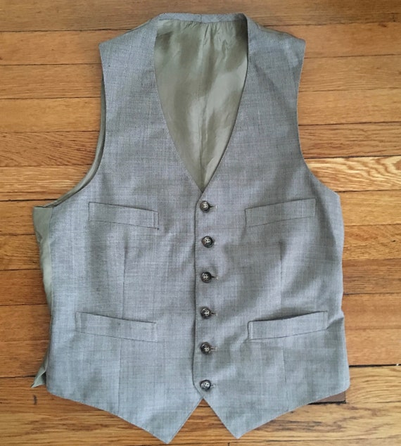 50s 4 Pocket Mens Brown Tweed Wool Blend Button Do