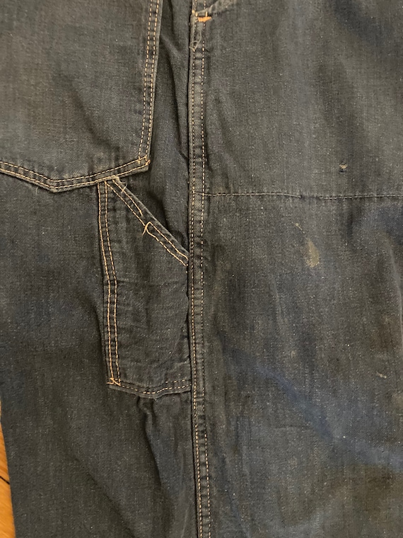 1950s Mens Cotton Plaid Flannel Lined Denim Jeans… - image 10