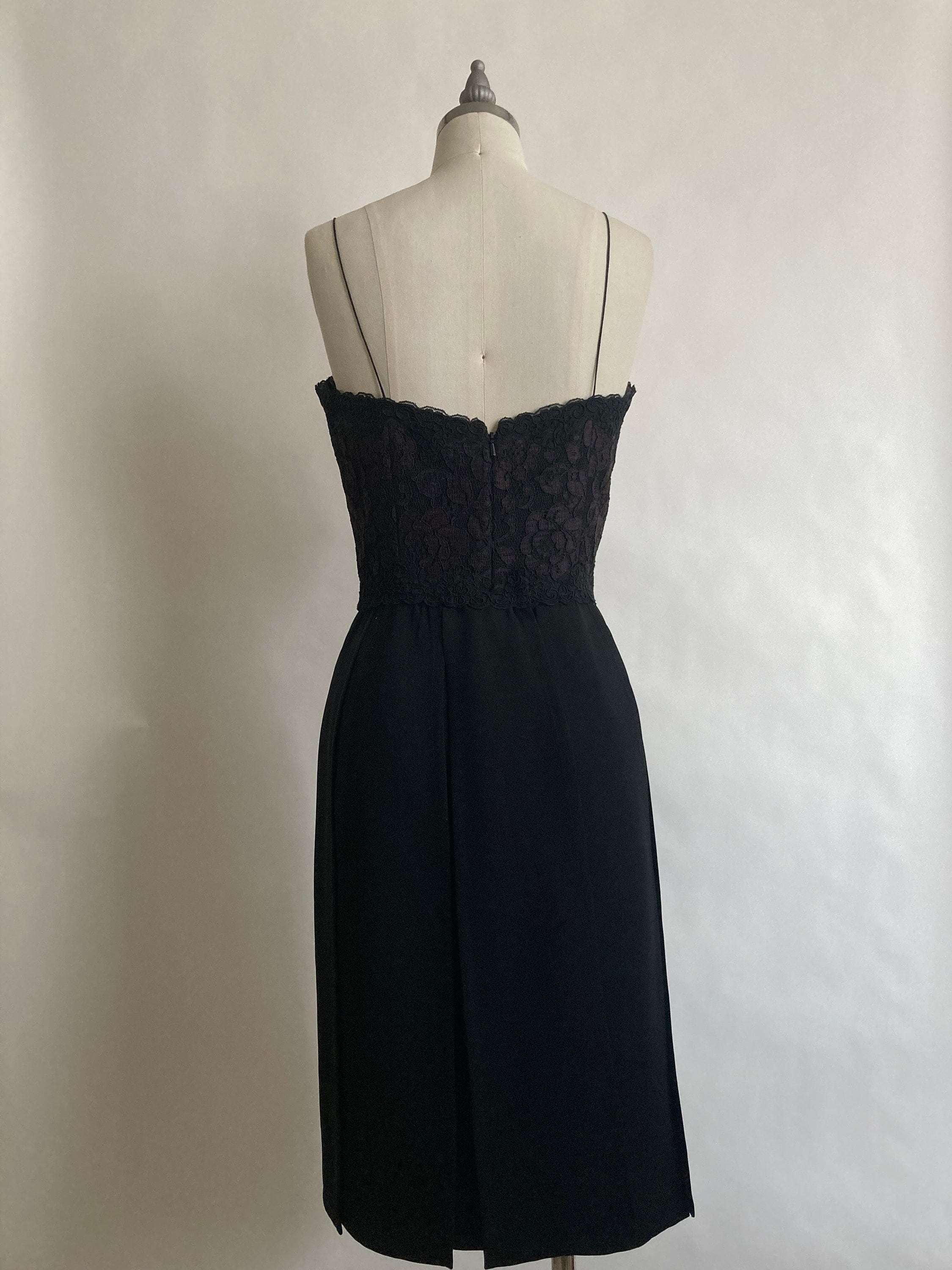 Cocktail coat in black lace over black silk faille sale