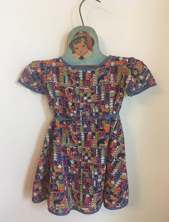 1930's Vibrant Cotton Novelty Print/Abstract Print