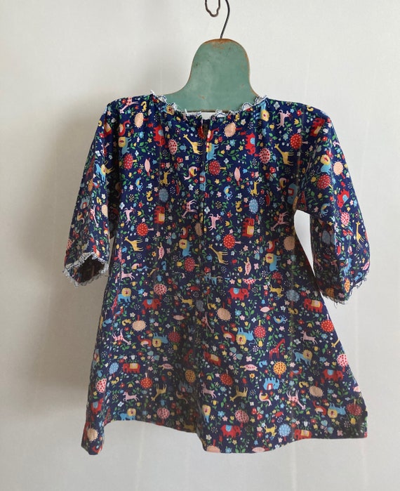 1970s Vintage Girls Toddler Novelty Print Dress w… - image 4