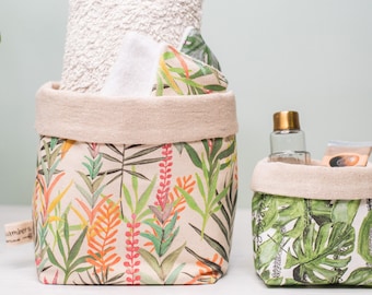 Cesto di stoccaggio botanico, deposito bagno ecologico, Fioriera da interno in tessuto, Regalo giardinieri, Amante delle piante, regalo ecologico per lei, Vaso per piante grasse