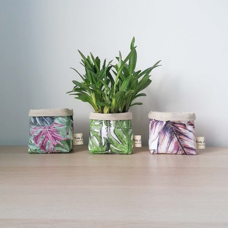 Fabric Indoor Plant Pot succulent planter plant lover gift Etsy