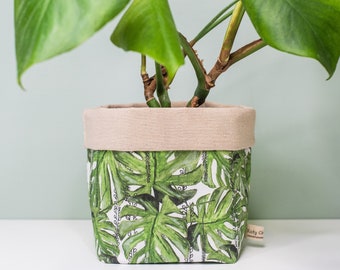 Vaso per piante con stampa tropicale, Fioriera per interni in tessuto, Regalo per giardinieri, Amante delle piante, Regalo per lei, Regalo per il riscaldamento della casa, Vaso per piante grasse