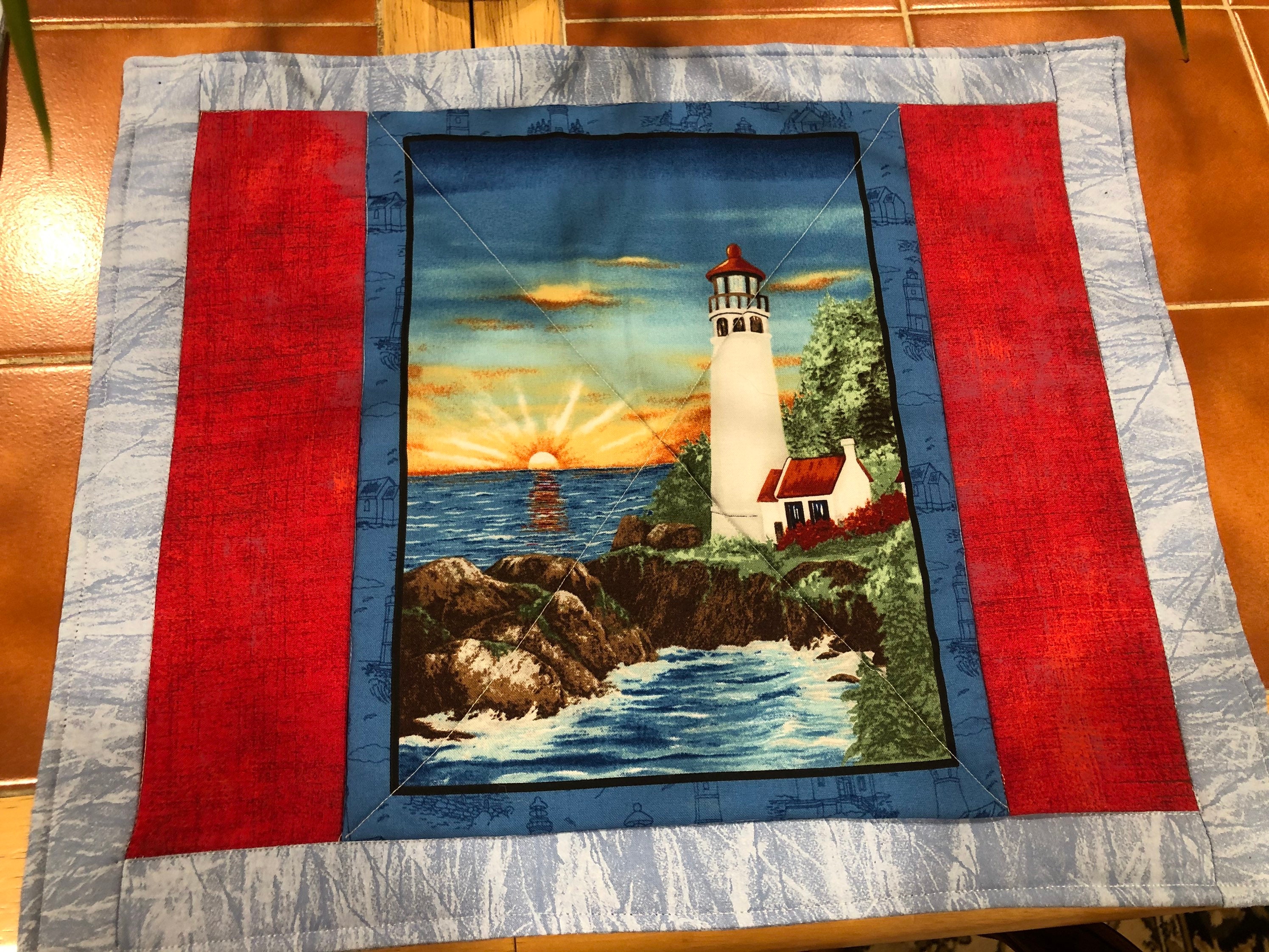 Two Beautiful lighthouse placemats Etsy