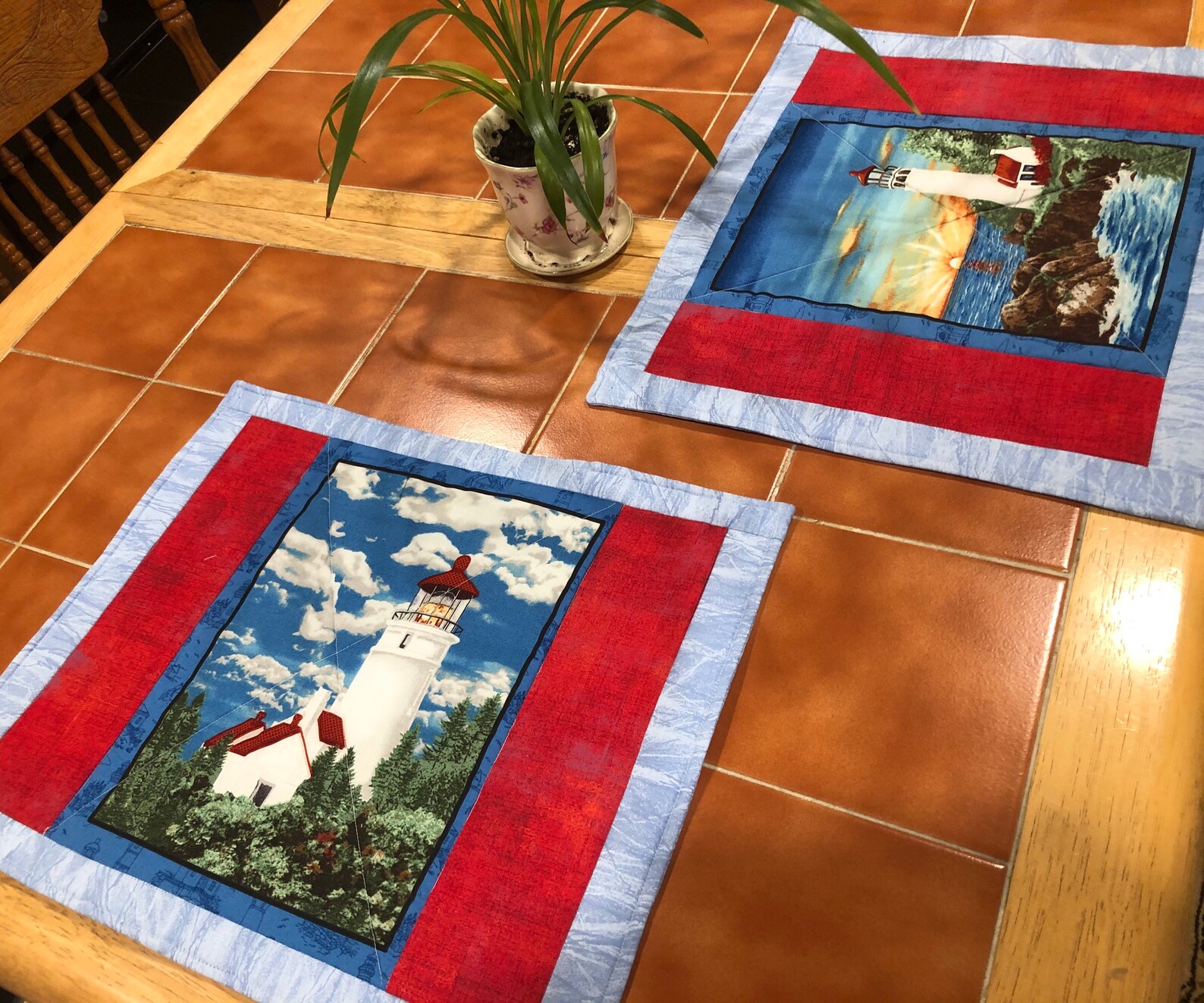 Two Beautiful lighthouse placemats Etsy