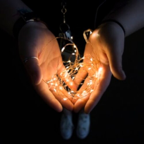 100 Fairy Lights on a copper wire strand. 16.5-foot long Choose battery-operated, solar, or plug-in with a timer.