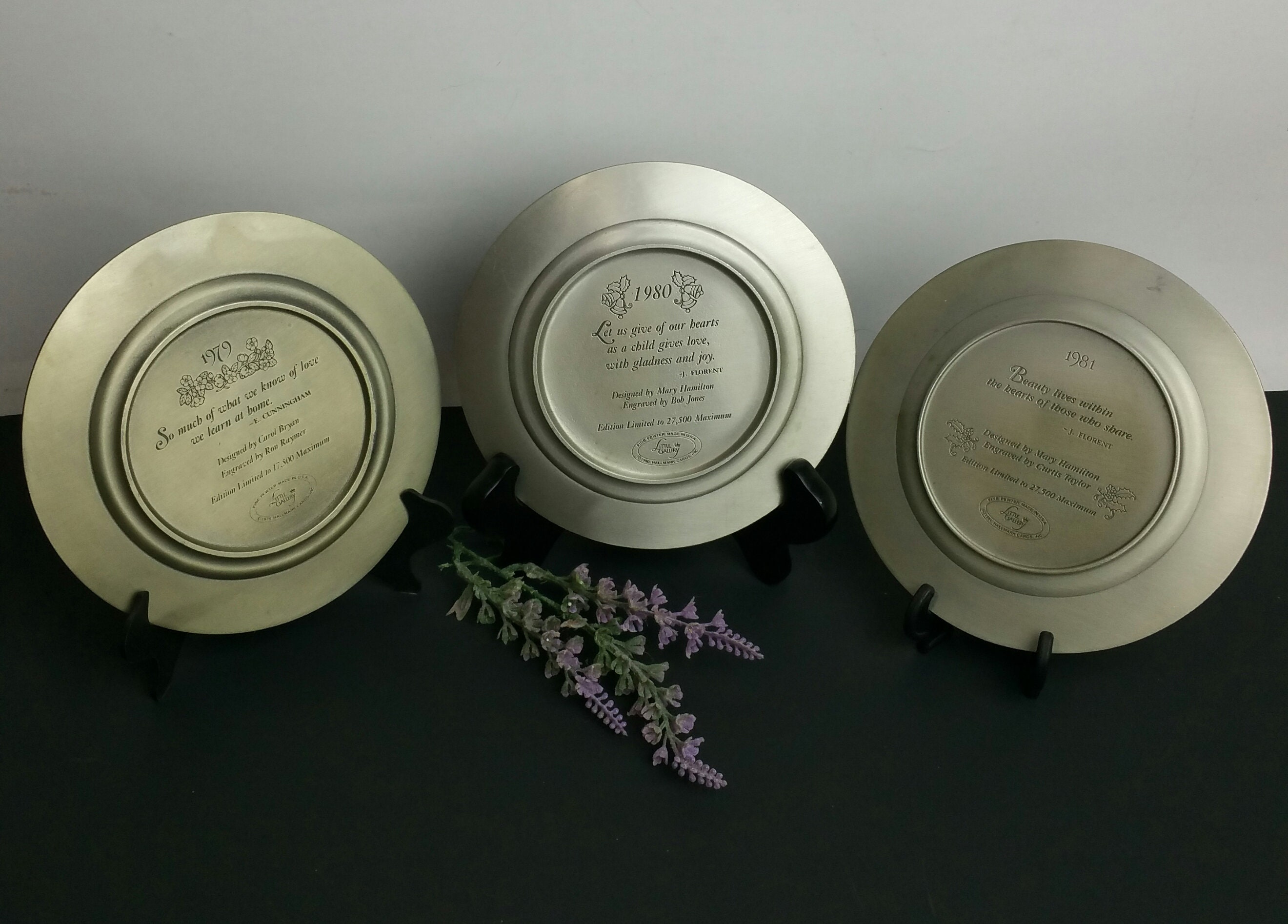 Hallmark Pewter Plates, Little Gallery Vintage , Collectables, Pewter