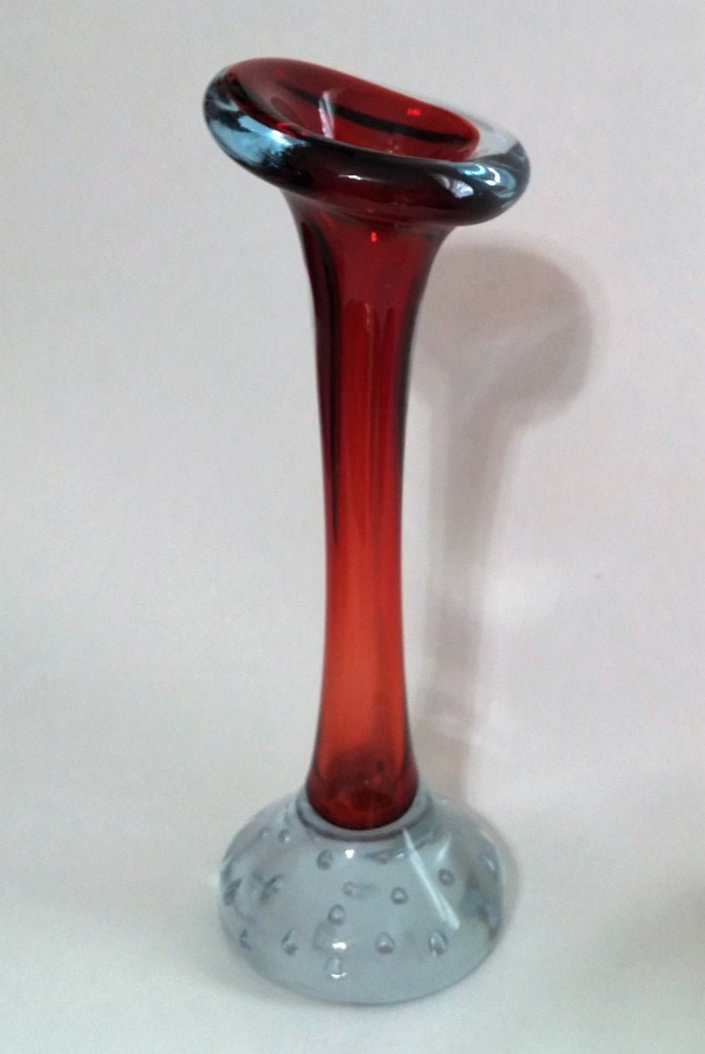 Rare Red Bone Vase Aseda Glasbruk Swedish Glass Paul Kedelv | Etsy