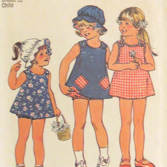 Girls Sundress 70s Vintage Pattern Sewing Simplicity 6951 | Etsy