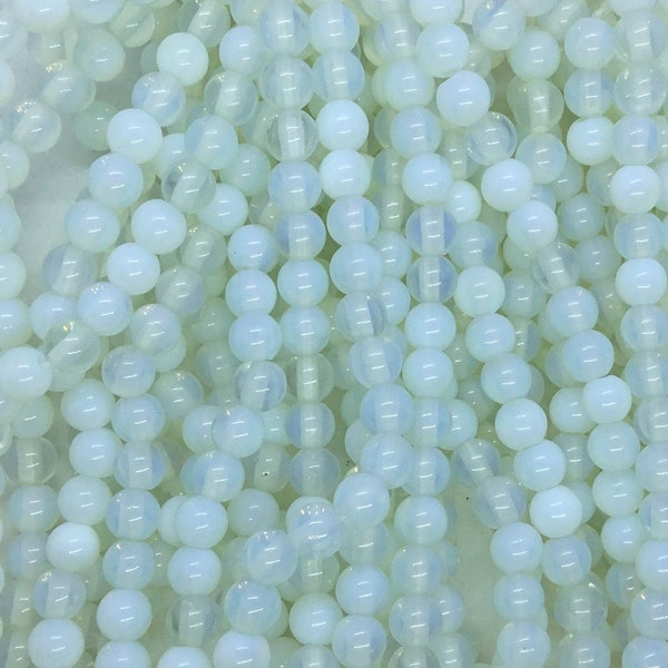 8mm round Opaline quartz Large Hole