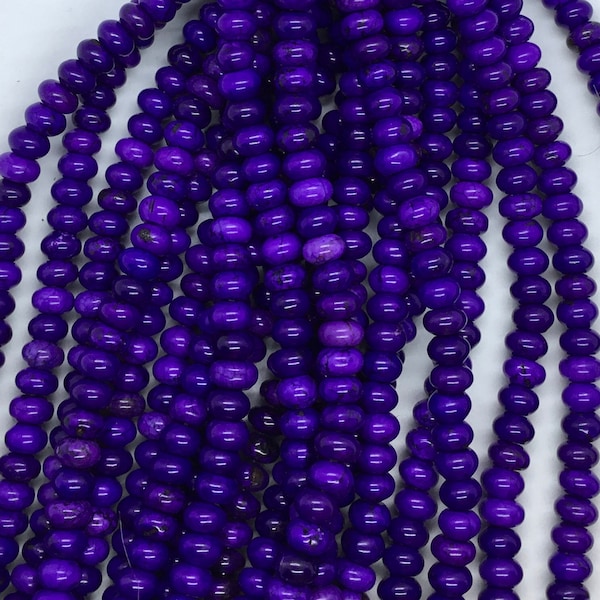 8 mm magnesite, dyed purple rondelle ,Large Hole