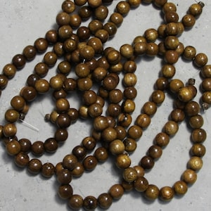 8mm round large hole wooden beads