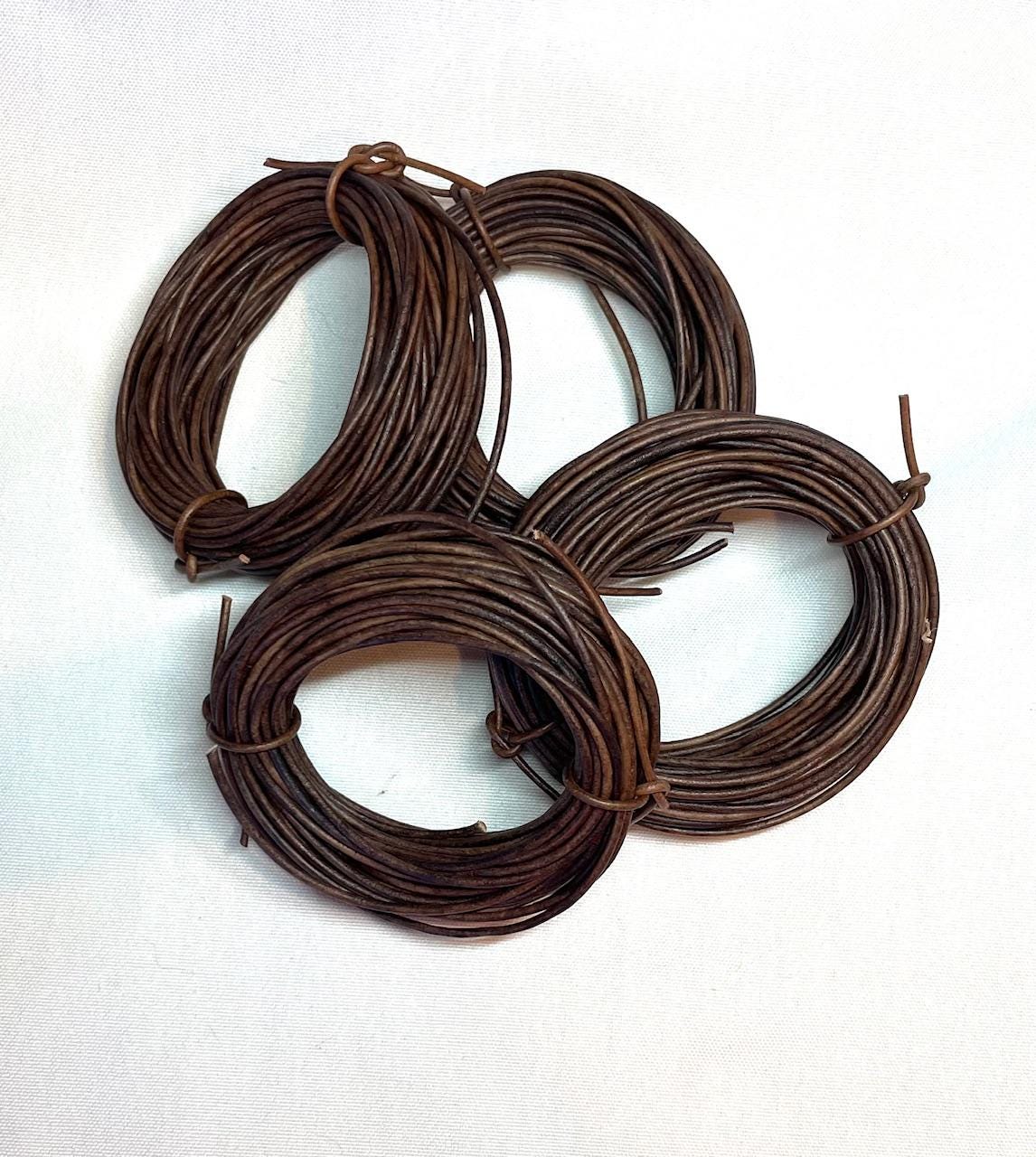 1.8 mm dyed dark brown  leather- 100 meters / 325 feet