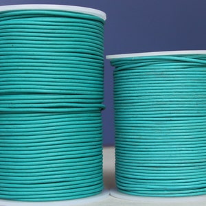 1.5 mm Turquoise Leather Cord 10 meters/32.5 feet image 1