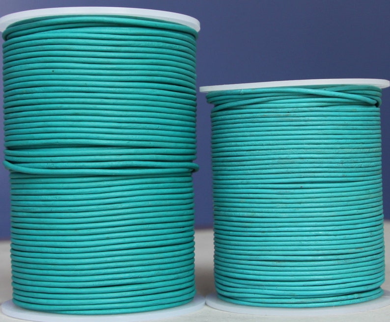 1.5 mm Turquoise Leather Cord 10 meters/32.5 feet image 1