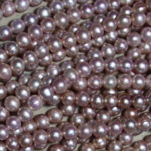 10-11 mm 412 ringed lavender natural color large hole freshwater pearls image 2