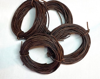 1.5mm dyed dark brown leather- 100 meters / 325 feet
