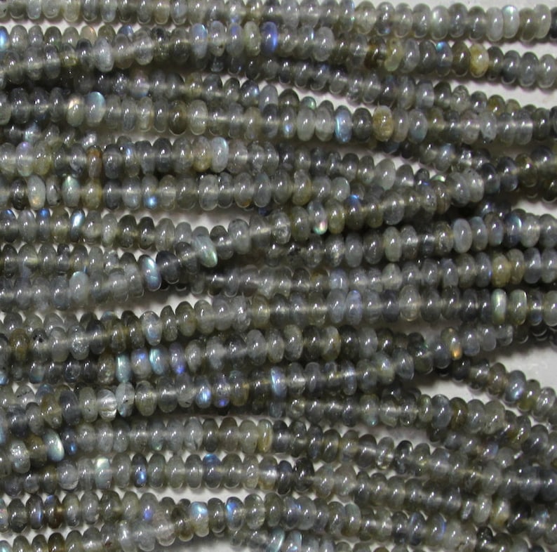 2mm large hole bead 8 mm rondelle smooth Labradorite