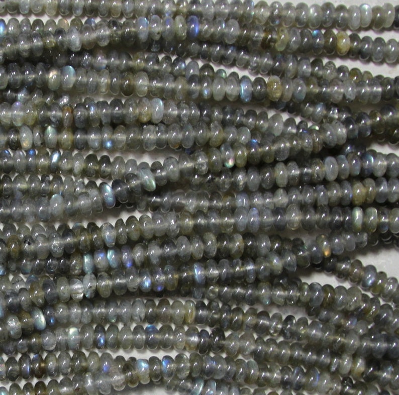 2mm large hole bead 8 mm rondelle smooth Labradorite