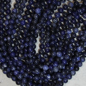 8mm Sodalite  round  large hole  beads AA quality