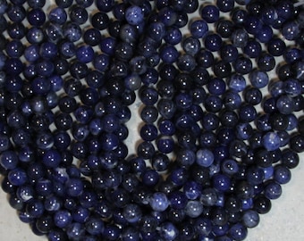 10mm Sodalite  round  large hole  beads