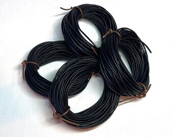 1.8mm dyed black leather- 10 meters / 32.5 feet