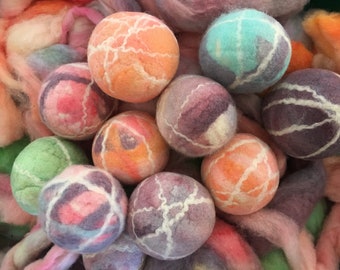 100% Cruelty free 6 wool dryer balls from our sanctuary flock of rescued sheep (plant based dyes or none at all your choice) free shipping