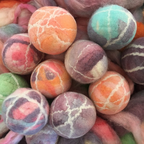 100% Cruelty free 6 wool dryer balls from our sanctuary flock of rescued sheep (plant based dyes or none at all your choice) free shipping