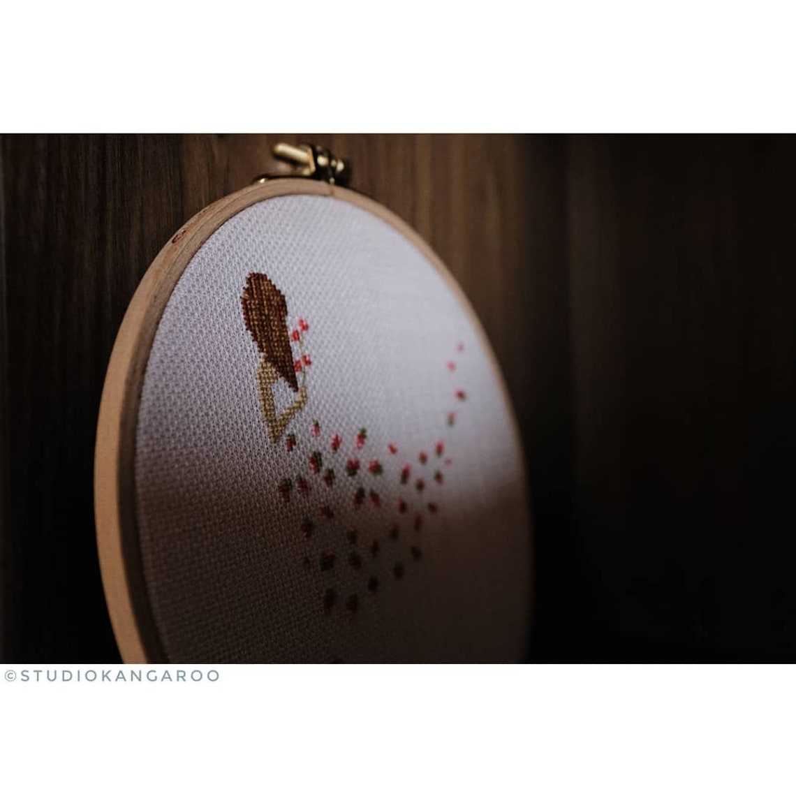 Girl in flowers dress cross stitch pattern modern cross Etsy