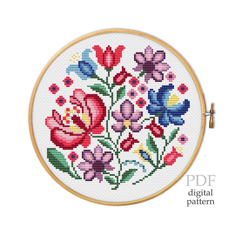 Round Polish Flower for Cross Stitch Pattern Polish Etsy